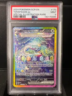 2024 Pokemon Scr En Special Illustration Rare #170 Terapagos ex PSA 9 MINT - Image 1