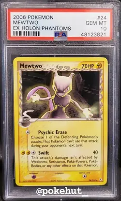 POKEMON PSA 10 GEM MINT MEWTWO 24/110 EX HOLON PHANTOMS 2006 DELTA SPECIES - Image 1