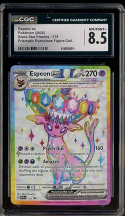 #3 2025 Pokemon SVP EN Promo Prismatic Evolutions Figure #175 Espeon ex CGC 8.5 - Image 1