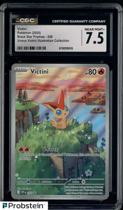 2025 Pokemon Black Star Promos #208 Victini Unova Illustration coll CGC 7.5 - Image 1
