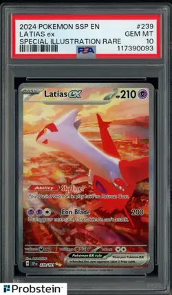 2024 Pokemon SSP EN Special Illustration Rare #239 Latias Ex PSA 10 GEM MINT - Image 1