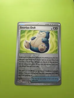 Pokemon Snorlax Doll Trainer-Item Reverse Holo Card 175/182 SV04 Paradox Rift E… - Image 1