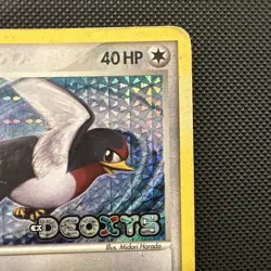 VINTAGE POKEMON 2005 TAILLOW 80/107 Ex DEOXYS - REVERSE HOLO -STAMPED - DAMAGED - Image 5