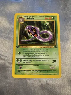 Pokemon Fossil 1st Edition Arbok Card 31/62 Vintage - Image 1