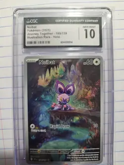 POKEMON JOURNEY TOGETHER NOIBAT 169/159 ILLUSTRATION RARE CGC 10 GEM MINT - Image 1