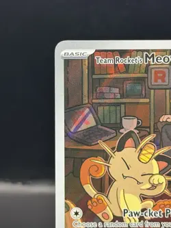 Pokemon TCG Team Rockets Meowth Card 203/182 Destined Rivals NM Full Art - Image 2