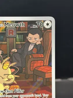 Pokemon TCG Team Rockets Meowth Card 203/182 Destined Rivals NM Full Art - Image 3