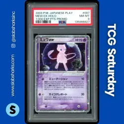 2003 POKEMON JAPANESE PLAY PROMO 7000 EXP PTS #007 MEW EX HOLO PSA 8 - Image 1