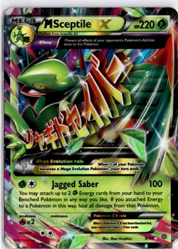 Pokemon TCG M Sceptile EX 8/98 Ancient Origins 2015 Full Art Mega EX DAMAGE - Image 1