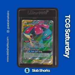 2019 POKEMON SUN & MOON COSMIC ECLIPSE #210/236 VENUSAUR SNIVY TAG TEAM FULL ART - Image 1