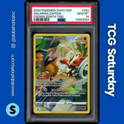 2023 POKEMON BLACK STAR PROMO #SWSH283 GALARIAN ZAPDOS PSA 10 - Image 1
