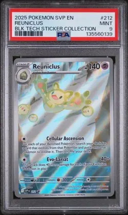 Pokemon Black Bolt - Reuniclus #212 Black Star Promo - PSA 9 - Image 1