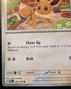 Eevee 166/197 Common Scarlet & Violet: Obsidian Flames Pokemon TCG - Image 4