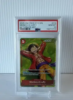 2025 ONE PIECE STARTER DECK ST21-EX GEAR 5 ALTERNATE ART MONKEY D. LUFFY PSA 10 - Image 1
