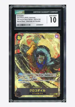 One Piece CGC10 GEM MINT Crocodile Sec Alternate Art 2025 OP14-120 OP14 Japanese - Image 1