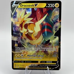 Pokemon TCG Dracozolt v Evolving Skies Holo Ultra Rare Card 058/203 NM - Image 1