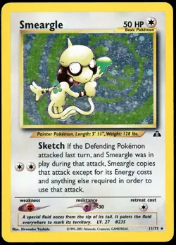 Smeargle - 11/75 - Pokemon Neo Discovery Unlimited Holo Rare Card WOTC - HP - Image 1