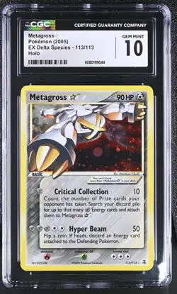 CGC 10 GEM MINT Metagross Gold Star EX Delta Species 113/113 Holo Pokemon Card - Image 1