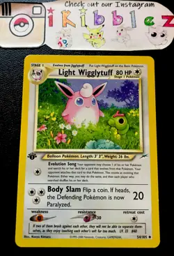 Light Wigglytuff 54/105 LP 1st Edition Neo Destiny Pokemon Card. Fast Shipping! - Image 1