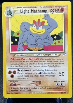 Light Machamp 25/105 MP Non Holo Rare Neo Destiny Pokemon Card! - Image 1