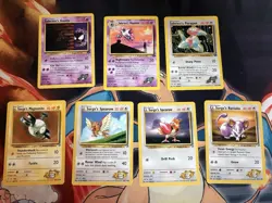 Pokemon TCG Gym Challenge Card Lot - Sabrina & Lt. Surge (7 Cards, Vintage) - Image 1