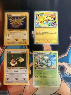 Pokemon TCG Vintage & Modern Card Lot - Zapdos, Pikachu, Eevee, Serperior - Image 1