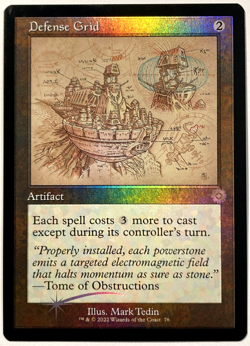 MTG Defense Grid *FOIL SCHEMATIC* The Brothers' War Retro Artifacts 76 NM - Image 1