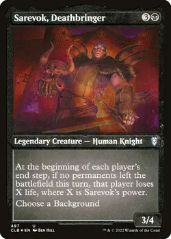 NM Etched Foil Sarevok, Deathbringer, MTG, Baldur's Gate, Magic, 497 - Image 1