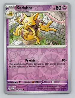 Reverse Holo Kadabra 149/091 Shiny Rare SV: Paldean Fates Pokemon - Image 1