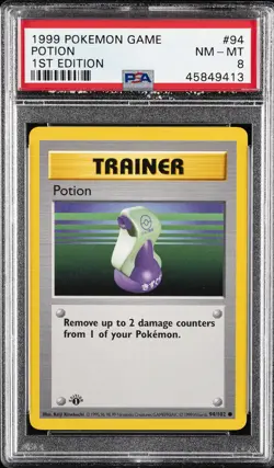 1999 POKEMON BASE SET 1ST EDITION #94 POTION PSA 8 - Image 1