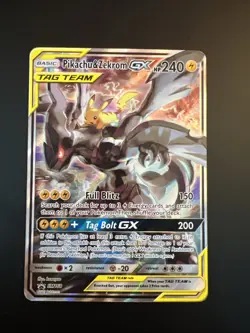 Pokemon TCG Pikachu & Zekrom GX Black Star Promo Card SM168 - Image 1