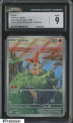 2025 Pokemon Black Star Promos #208 Victino Unova Illustration coll CGC 9 MINT - Image 1