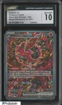 2025 Pokemon BSP Mega Charizard X ex UPC #024 Oricori ex CGC 10 GEM MINT - Image 1