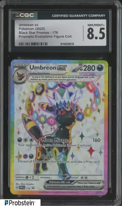 #3 2025 Pokemon SVP EN Promo Prismatic Evolutions Figure #176 Umbreon ex CGC 8.5 - Image 1