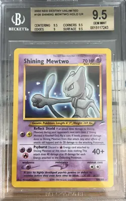 Pokemon Shining Mewtwo #109 Neo Destiny Holo BGS 9.5 Gem Mint - Image 1