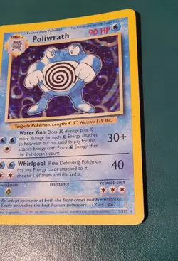 1999 Pokemon Base Set Poliwrath #13/102 Holo LP - Image 2