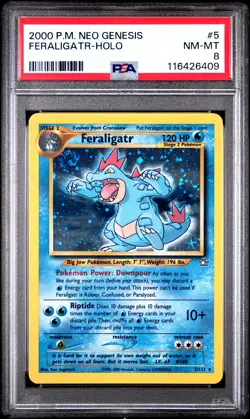 2000 POKEMON NEO GENESIS #5 FERALIGATR-HOLO PSA 8 - Image 1