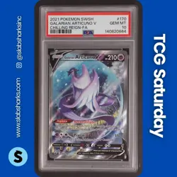 2021 POKEMON SWSH CHILLING REIGN #170/198 GALARIAN ARTICUNO V ALT ART PSA 10 - Image 1