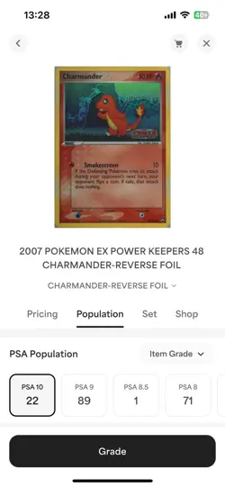 2007 Pokemon EX Power Keeper-Charmander,Rev Foil Power Keepers (Low Pop) - Image 3