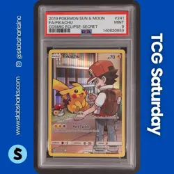 2019 POKEMON SUN & MOON COSMIC ECLIPSE #241/236 PIKACHU PSA 9 - Image 1