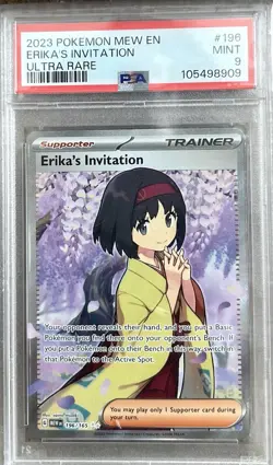 Erika's Invitation 2023 Pokemon Mew En-151 #196/165 Ultra Rare PSA 9 Mint - Image 1