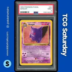 1999 POKEMON FOSSIL #20/62 GENGAR NON HOLO PSA 9 - Image 1