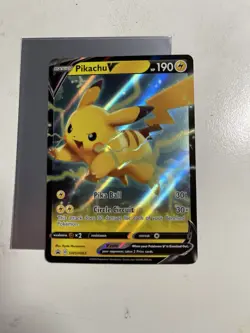 Pikachu V - SWSH063 - Pokemon Sword & Shield Promo Ultra Rare Card NM - Image 1