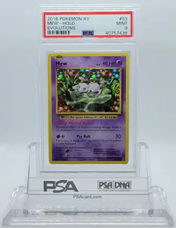 POKEMON EVOLUTIONS MEW #53 HOLO FOIL CARD PSA 9 MINT #40757438 - Image 1