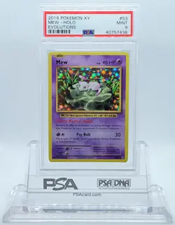 POKEMON EVOLUTIONS MEW #53 HOLO FOIL CARD PSA 9 MINT #40757438 - Image 2