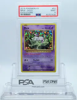 POKEMON EVOLUTIONS MEW #53 HOLO FOIL CARD PSA 9 MINT #40757438 - Image 3
