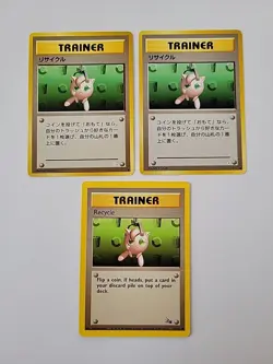 3 Recycle Trainer Pokemon Cards Jigglypuff - Image 1