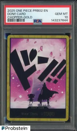 2025 One Piece PRB02 EN Don!! Card Tony Tony Chopper Gold PSA 10 GEM MINT - Image 1