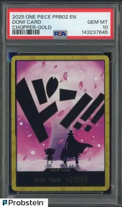 2025 One Piece PRB02 EN Don!! Card Tony Tony Chopper Gold PSA 10 GEM MINT - Image 1