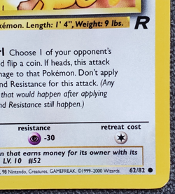 1st Edition Meowth - Team Rocket - #62/82 - Vintage Pokemon Card 2000 WOTC - Image 4